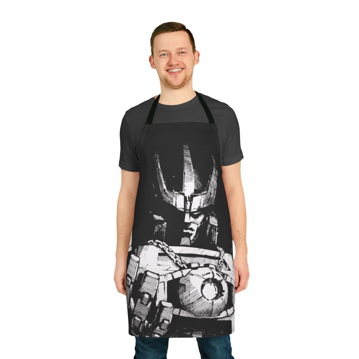 Transformers-inspired Galvatron robot apron featuring vibrant Decepticon-themed design