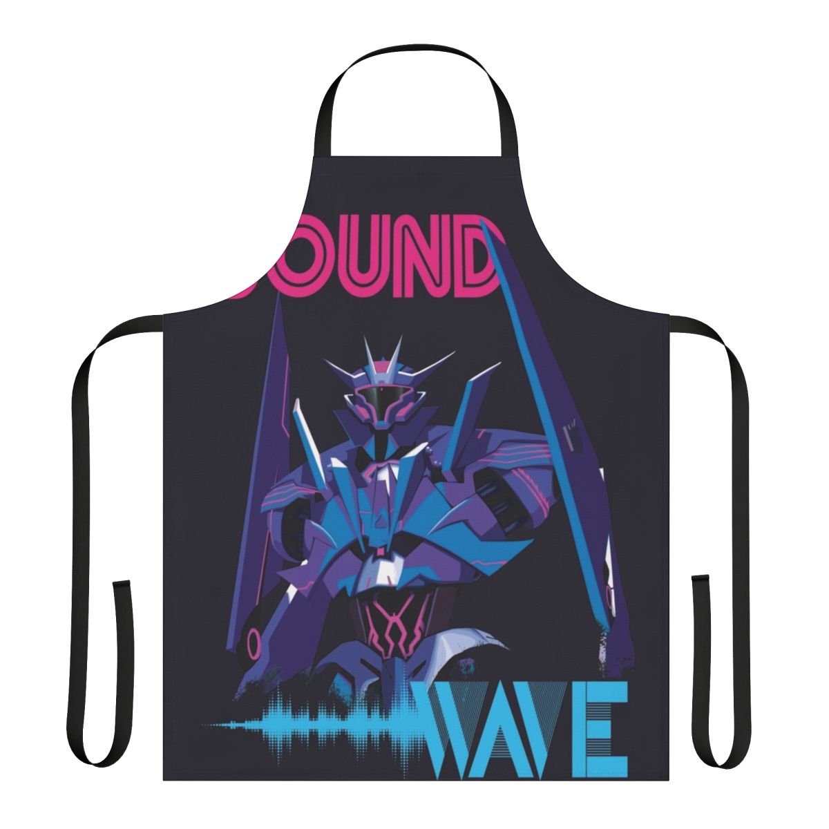 Transformers Soundwave inspired kitchen apron with bold graphic design