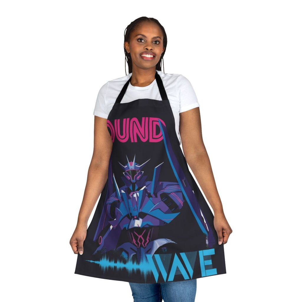 Transformers Soundwave inspired kitchen apron with bold graphic design