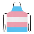 Transgender pride flag-inspired apron with rainbow colors