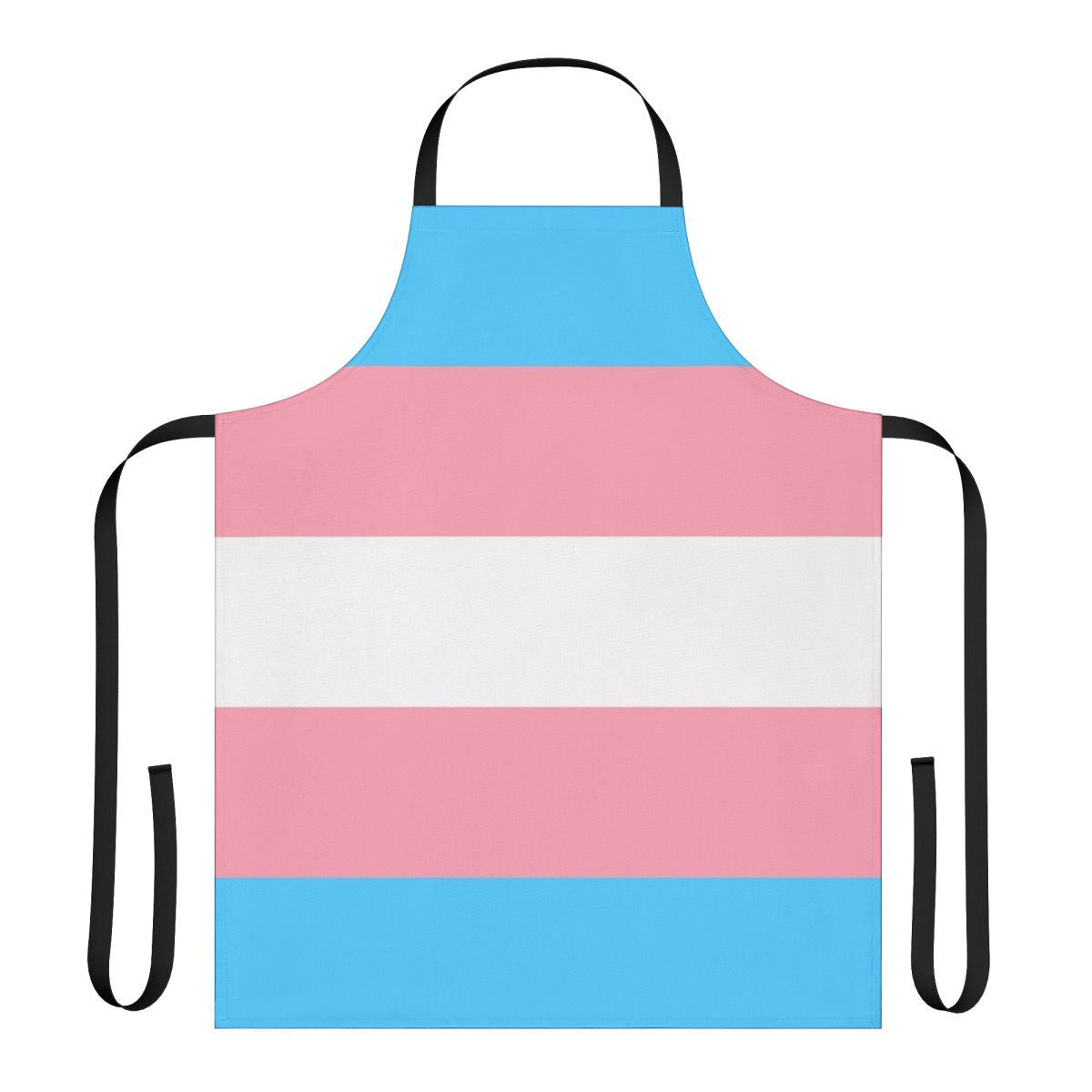 Transgender pride flag-inspired apron with rainbow colors