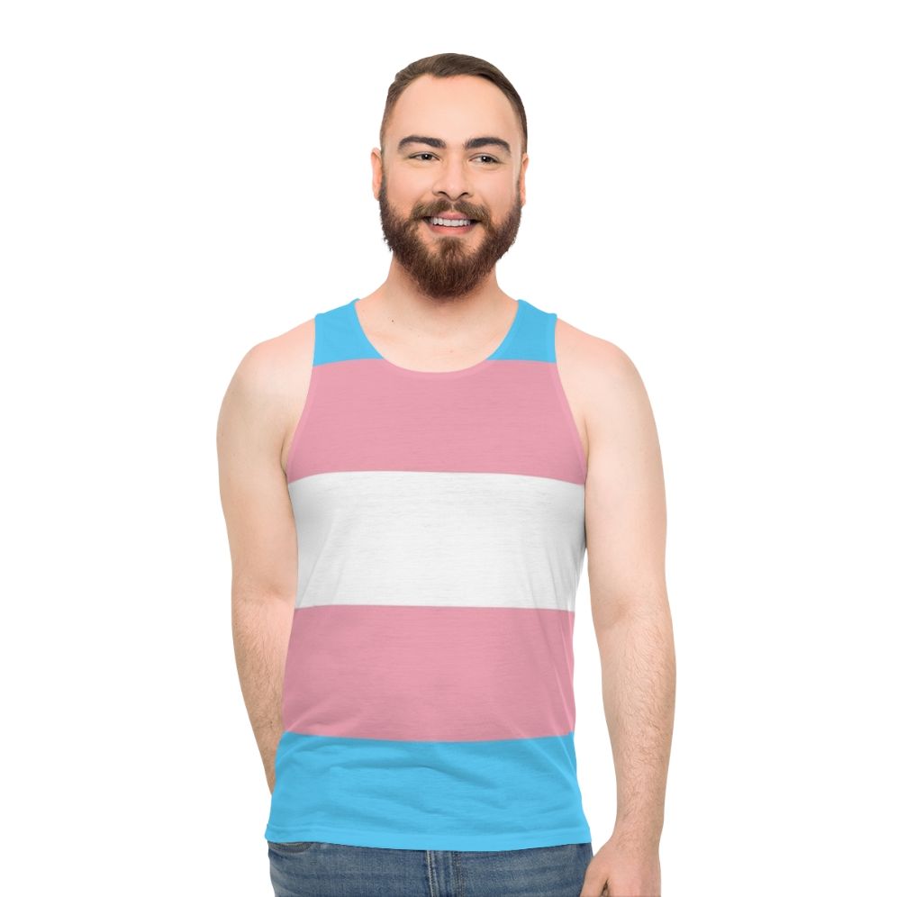 Transgender pride flag unisex tank top