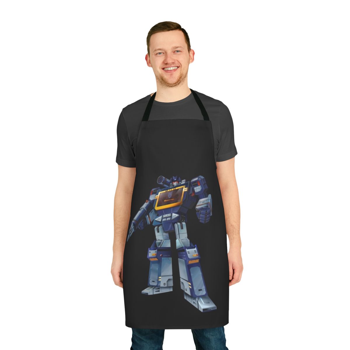 Transparent background apron featuring the iconic Transformers character Soundwave