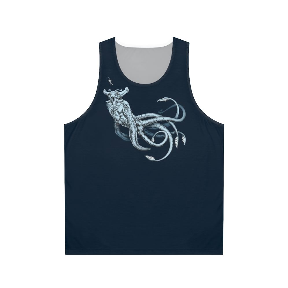 Transparent unisex tank top with sea emperor design