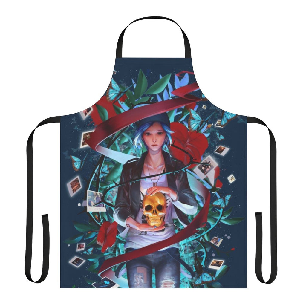 "Trapped by Destiny" apron featuring Chloe Price and Max Caulfield from the video game Life is Strange