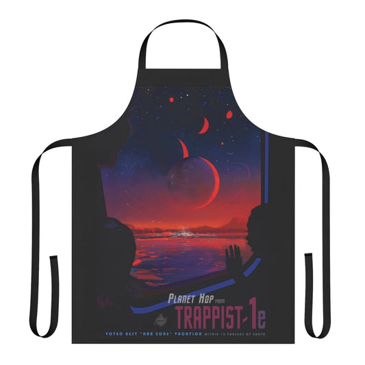 Trappist 1 inspired space exploration poster apron design