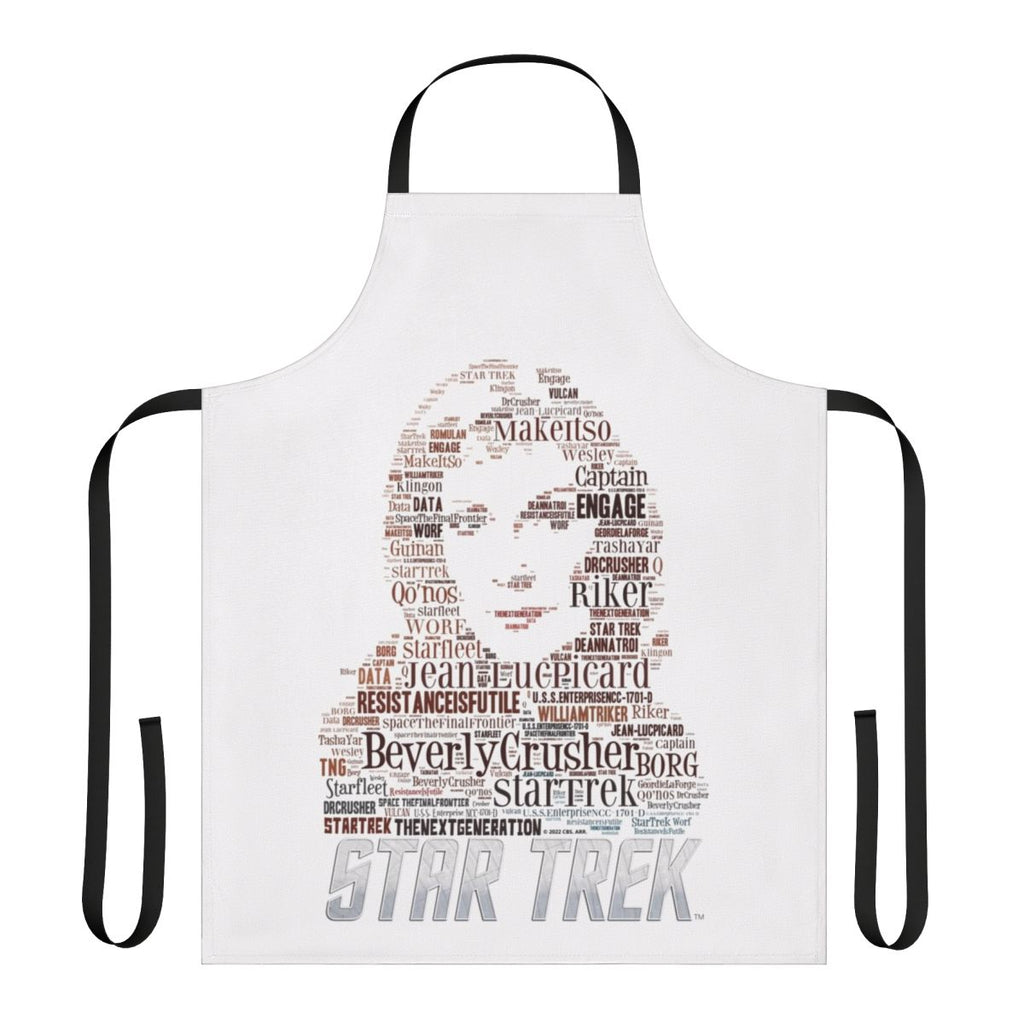 Trekkie-inspired Star Trek-themed apron featuring the character Dr. Beverly Crusher from The Next Generation.