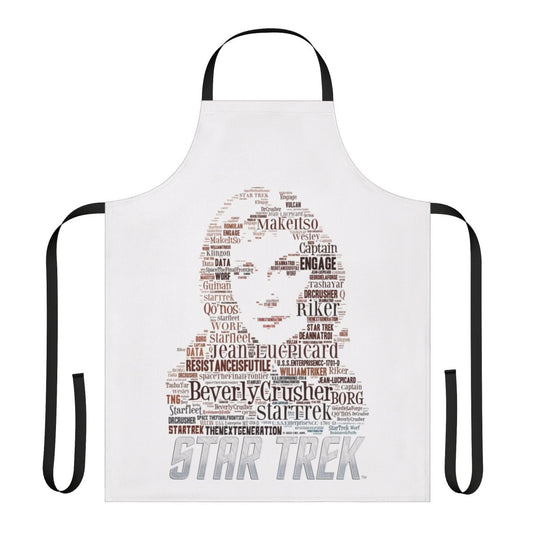 Trekkie-inspired Star Trek-themed apron featuring the character Dr. Beverly Crusher from The Next Generation.