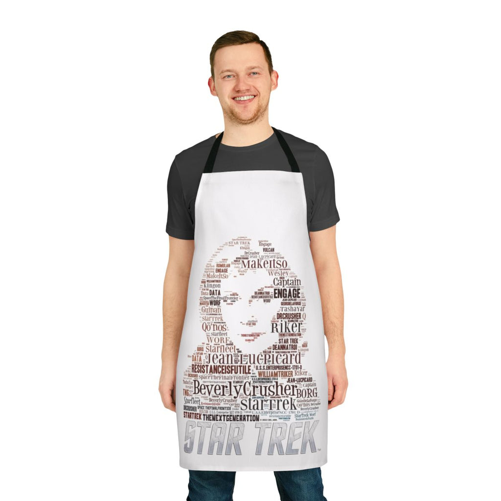 Trekkie-inspired Star Trek-themed apron featuring the character Dr. Beverly Crusher from The Next Generation.