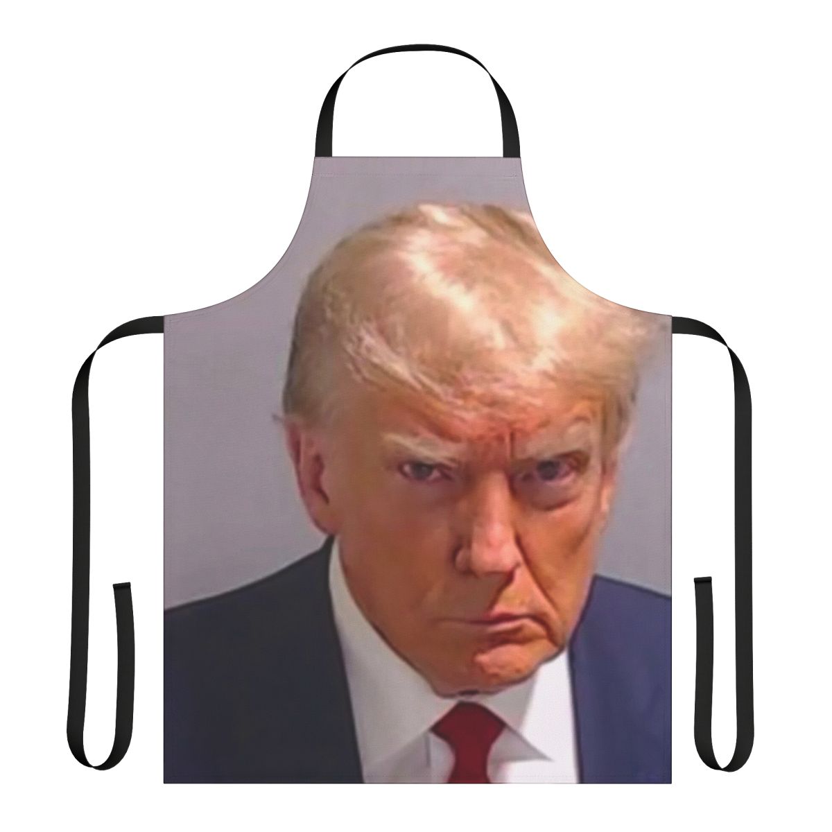 Trump Mugshot Inspired Apron - Parody Design for Political Protest and Humor