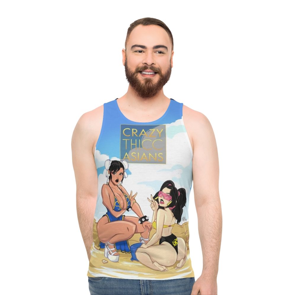 Trendy unisex graphic tank top for plus size