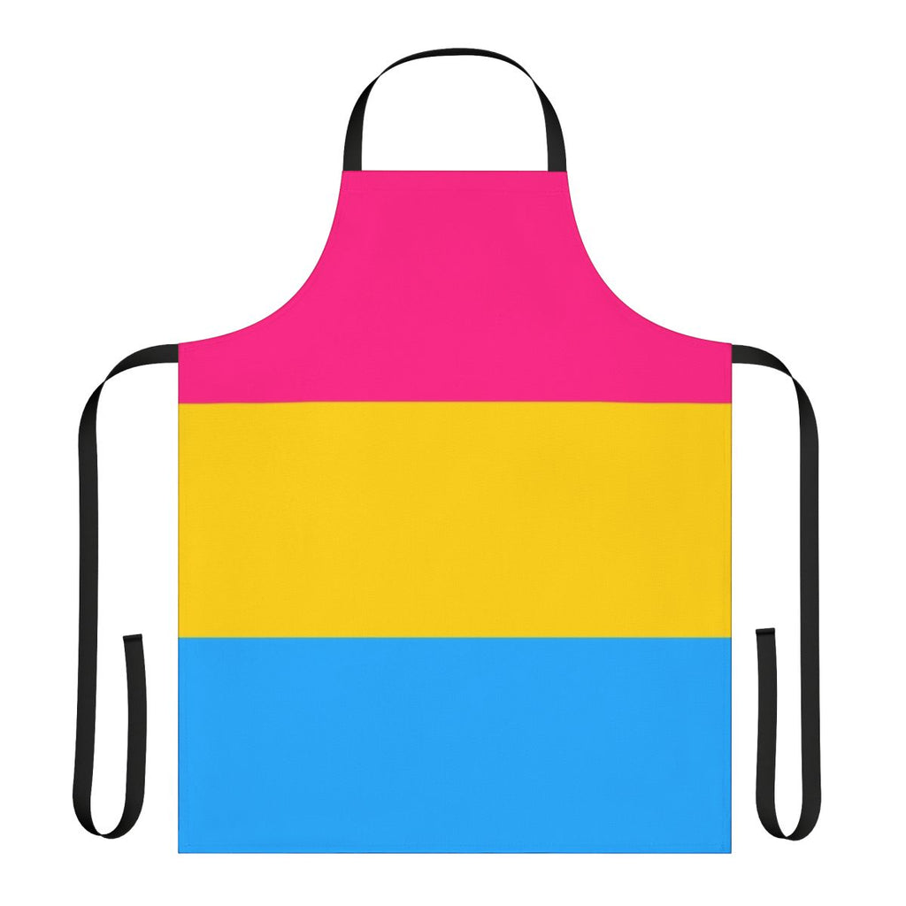 Tri-color design LGBTQ+ pride apron with pink, yellow, and blue colors