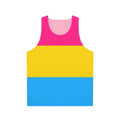 Tri-color Pride Unisex Tank Top with LGBTQ+ and Bisexual Flag Design