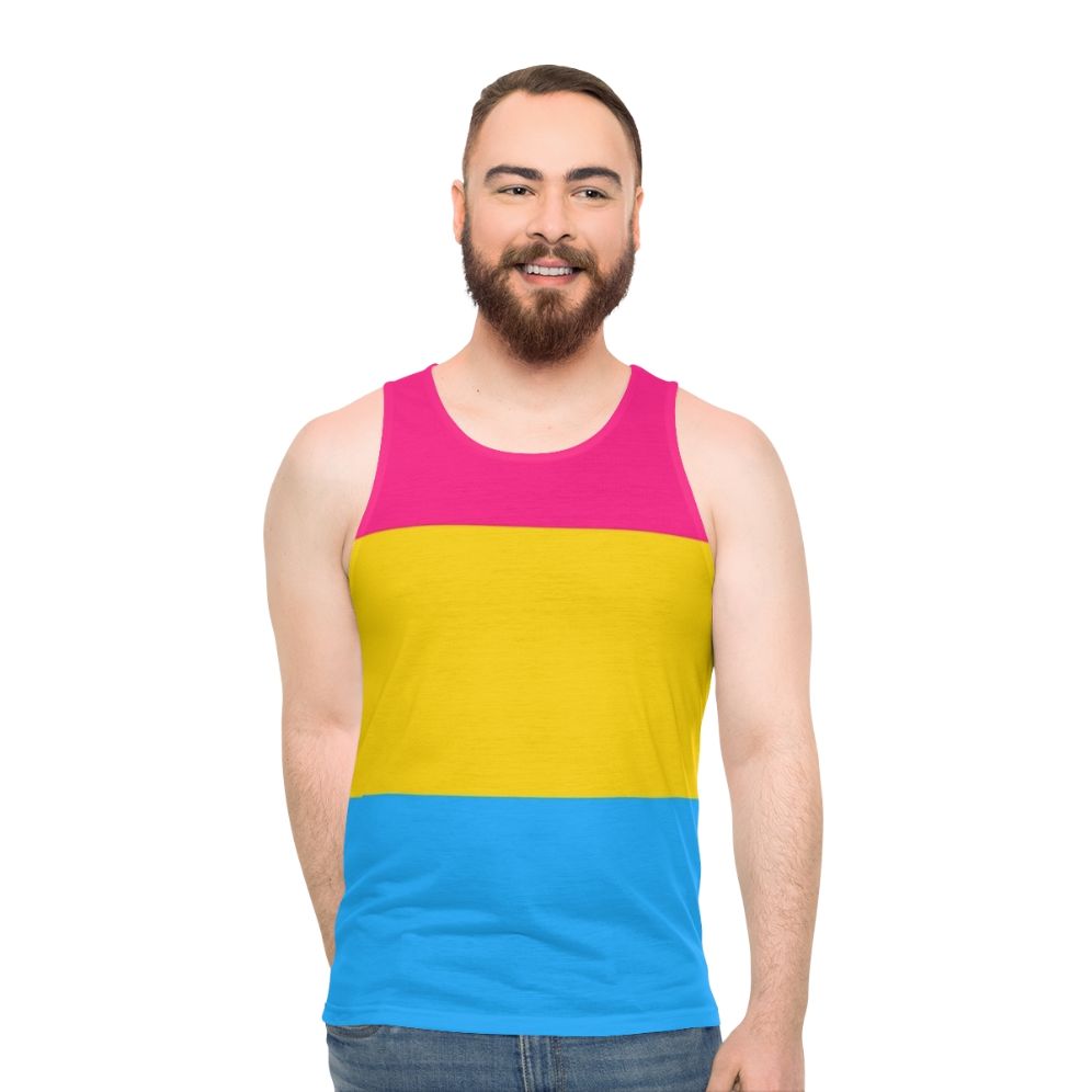 Tri-color Pride Unisex Tank Top with LGBTQ+ and Bisexual Flag Design