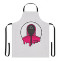 Triangle-shaped apron with Squid Game-inspired design