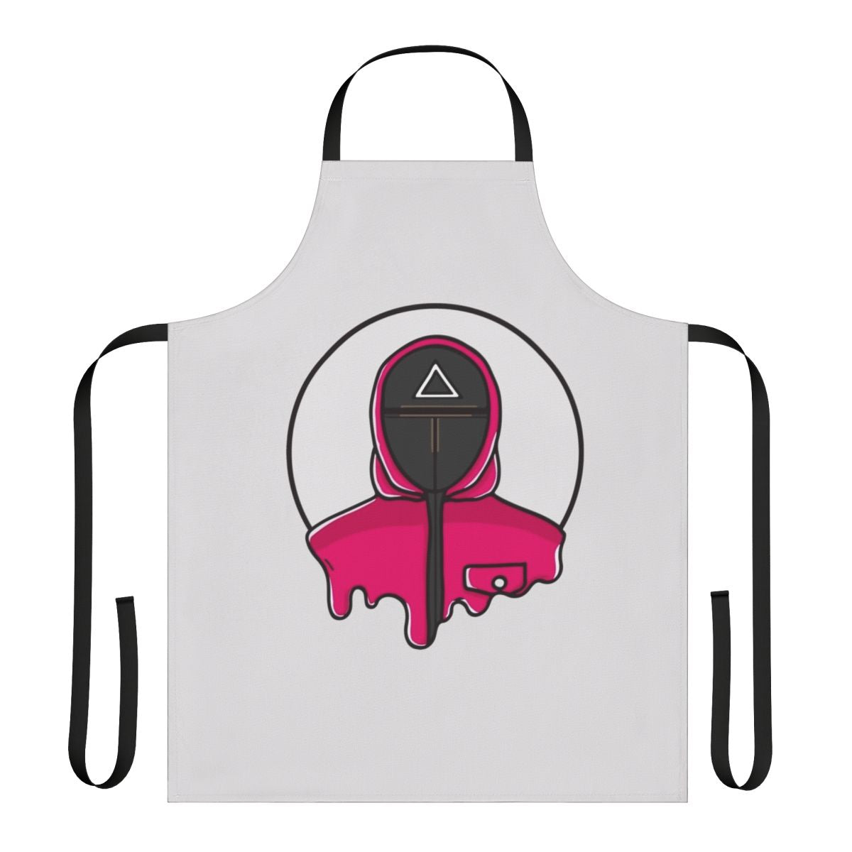 Triangle-shaped apron with Squid Game-inspired design