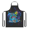Tribal-inspired apron with animal silhouettes, stars, and swirly designs - perfect for furry fans and cosplayers.