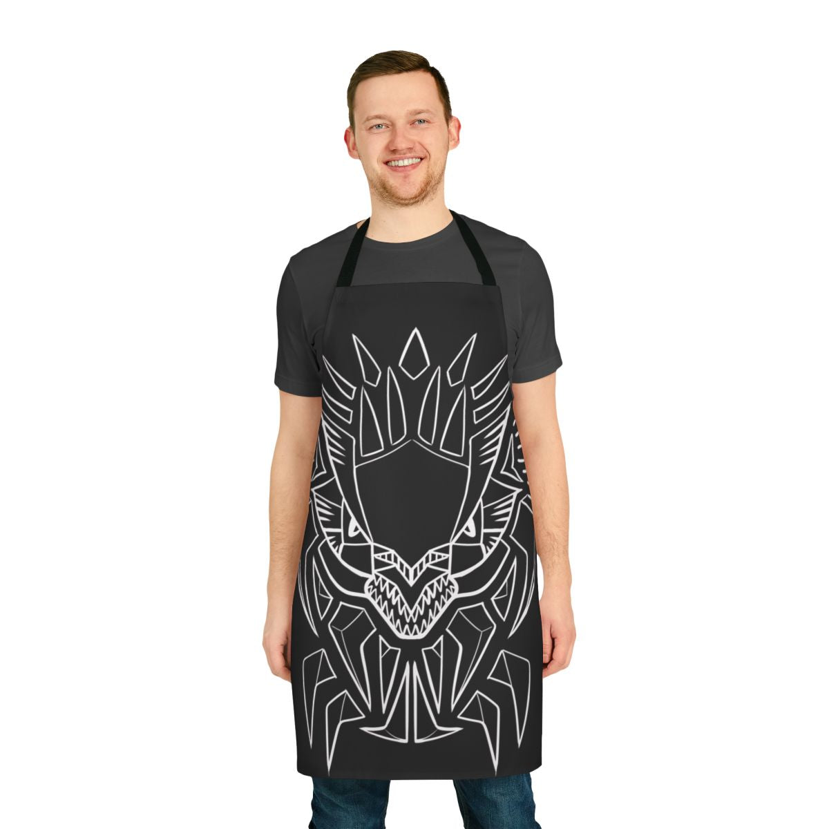 Tribal apron with a mystical lightning dragon design.