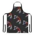 A colorful tribal-themed apron featuring a vibrant red panda design