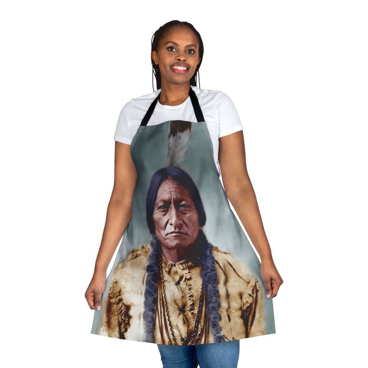 Sitting Bull tribal apron featuring traditional Native American art and design