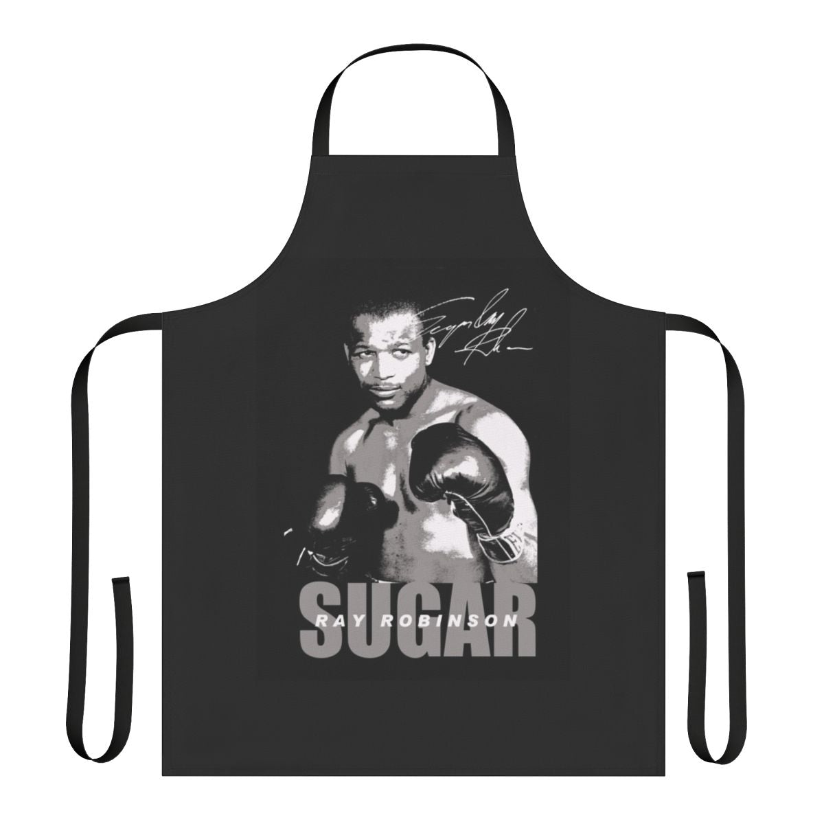 Sugar Ray Robinson Tribute Apron with Boxing Gloves and Championship Belt