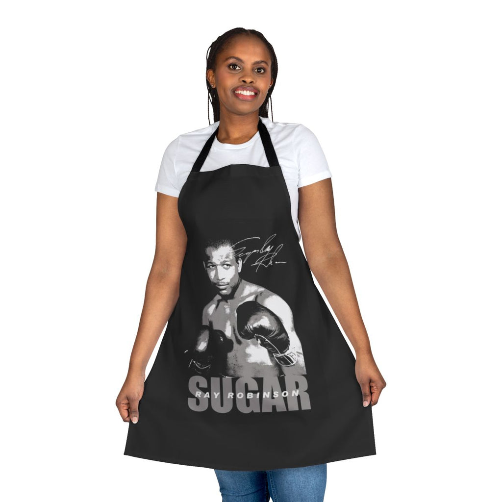 Sugar Ray Robinson Tribute Apron with Boxing Gloves and Championship Belt