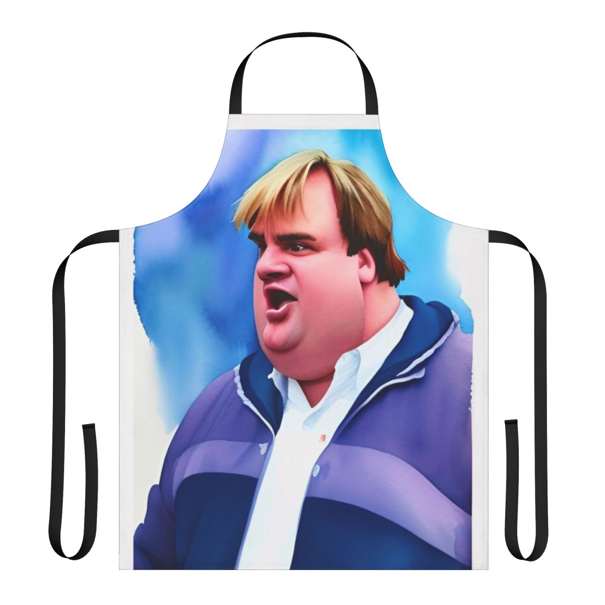Apron featuring iconic Chris Farley characters from Saturday Night Live and movies