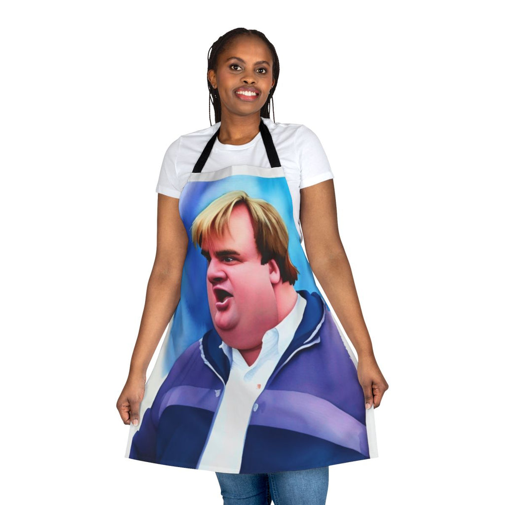 Apron featuring iconic Chris Farley characters from Saturday Night Live and movies