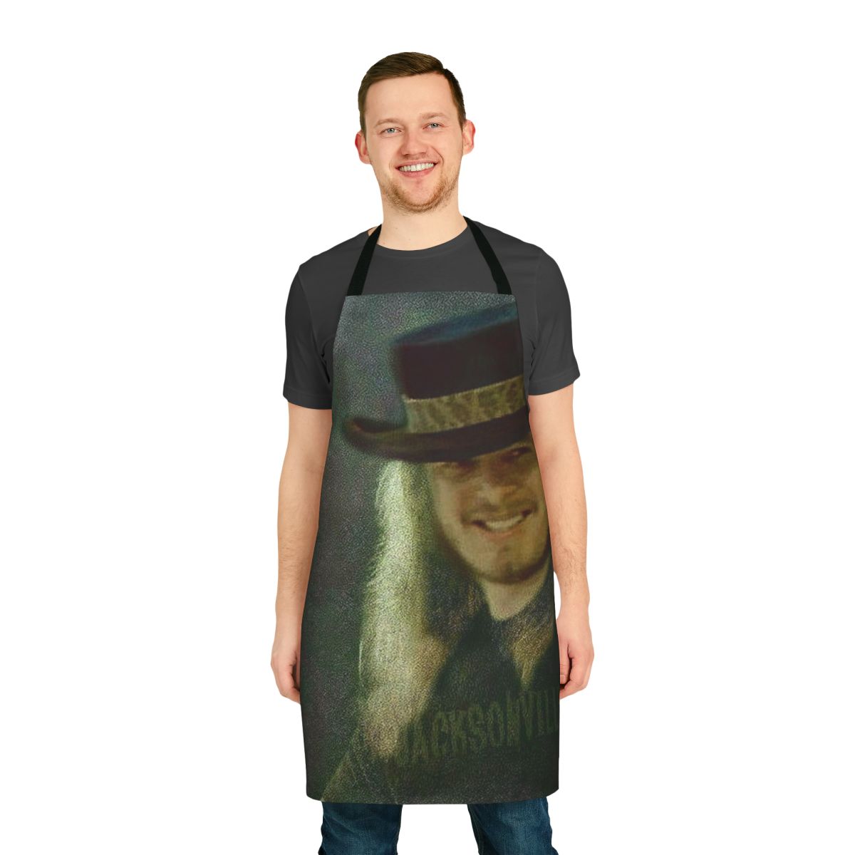 Apron featuring a tribute design to Ronnie Van Zant and the iconic Southern rock band Lynyrd Skynyrd