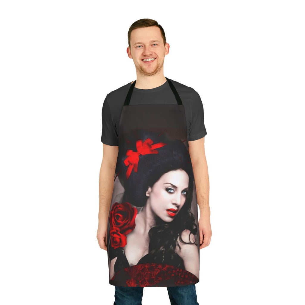 Apron featuring the image and name of popular singer Monica Naranjo