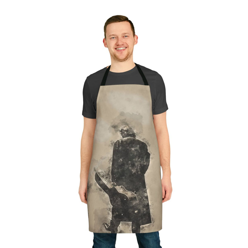 Black apron with Johnny Cash "Man in Black" design
