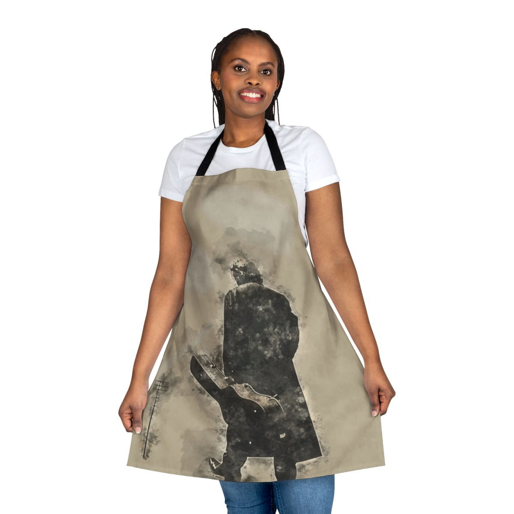 Black apron with Johnny Cash "Man in Black" design