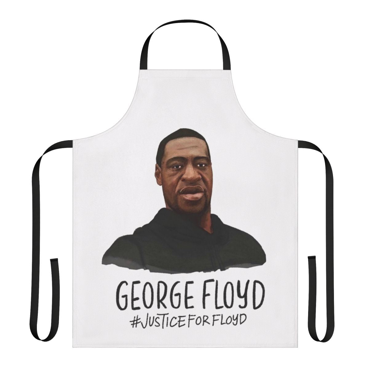 Apron with the message "Black Lives Matter" and an image supporting racial equality and social justice