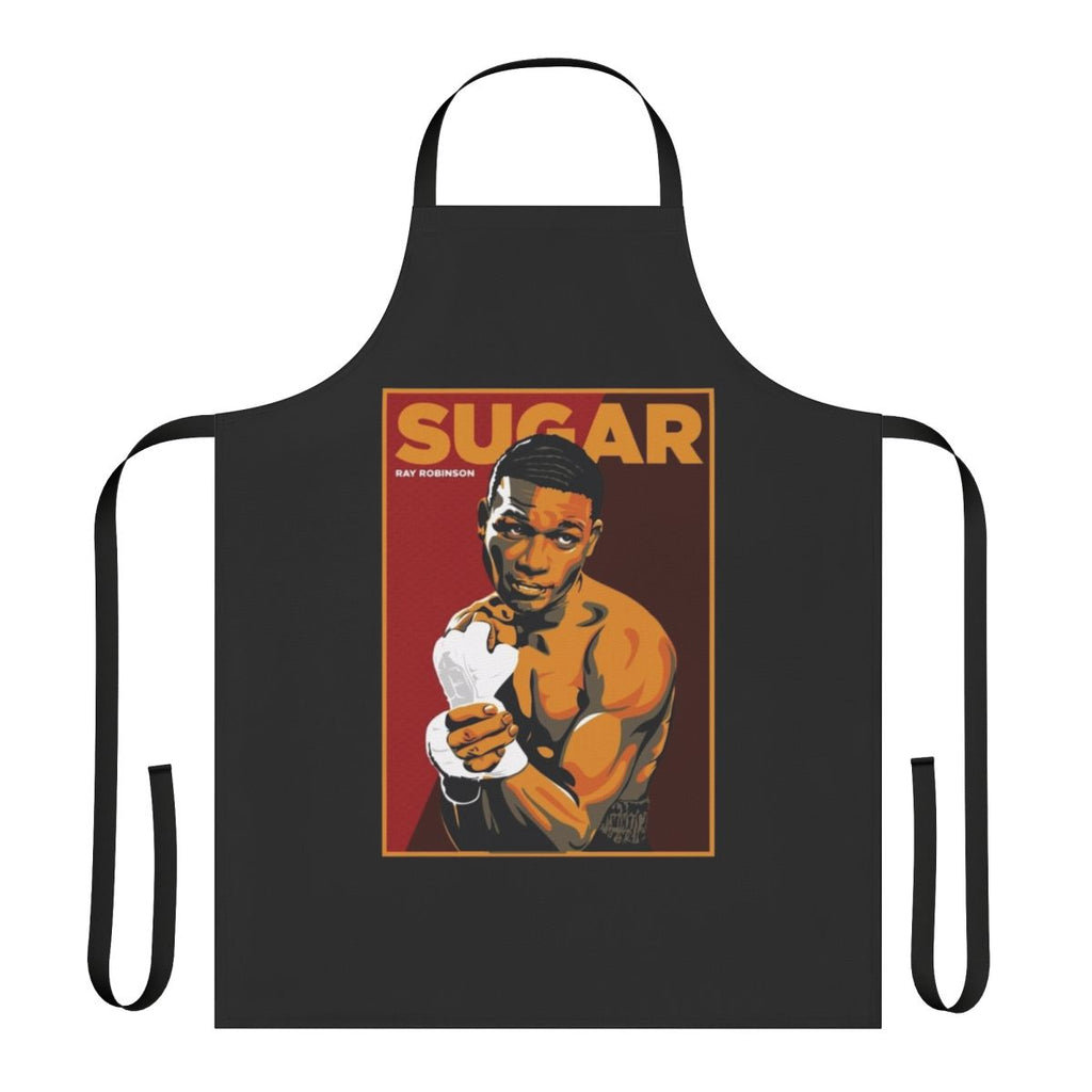 Apron featuring the iconic sugar ray robinson boxing design
