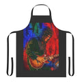 Gary Moore tribute portrait art apron featuring a painting of the legendary British rock guitarist