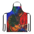 Gary Moore tribute portrait art apron featuring a detailed illustration of the legendary musician