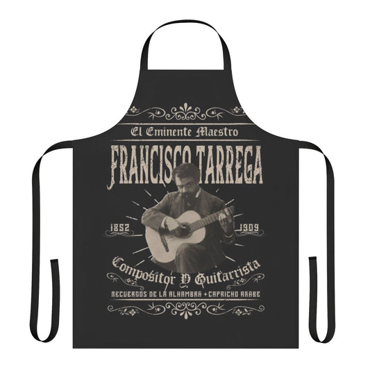 Apron featuring an illustration of classical guitarist and composer Francisco Tarrega