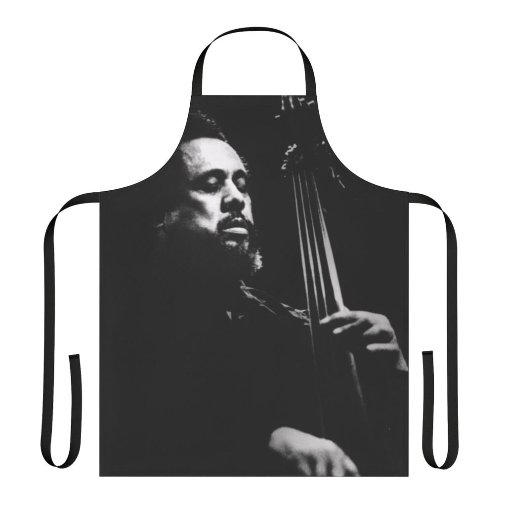 Mingus-inspired apron featuring the iconic upright bass and jazz elements