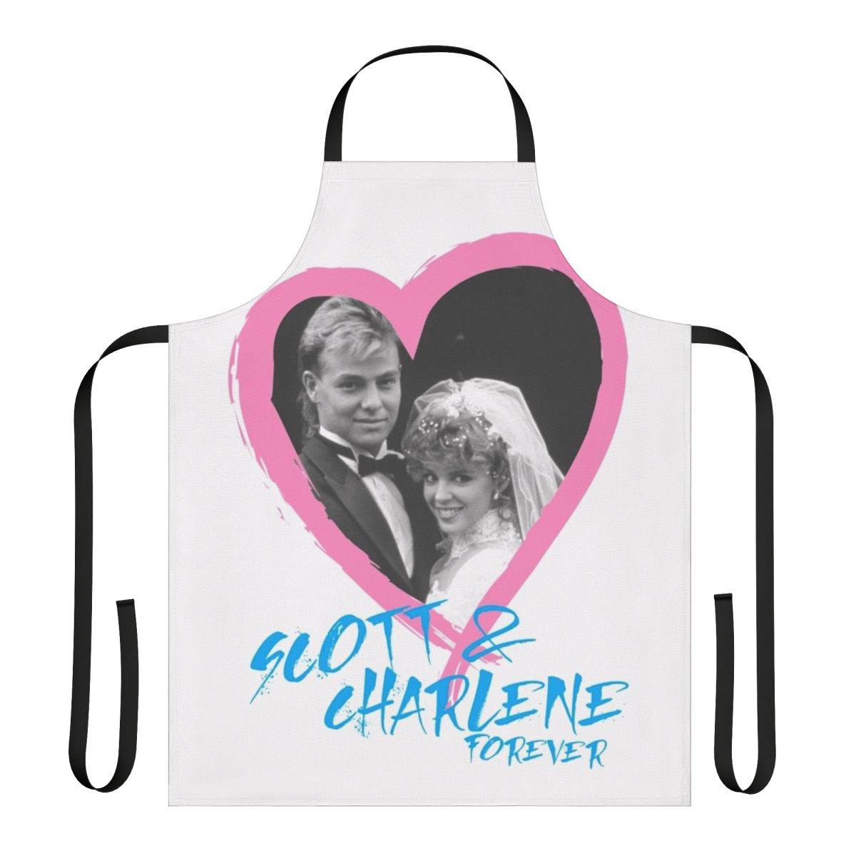 Apron featuring the iconic Neighbours couple, Scott and Charlene