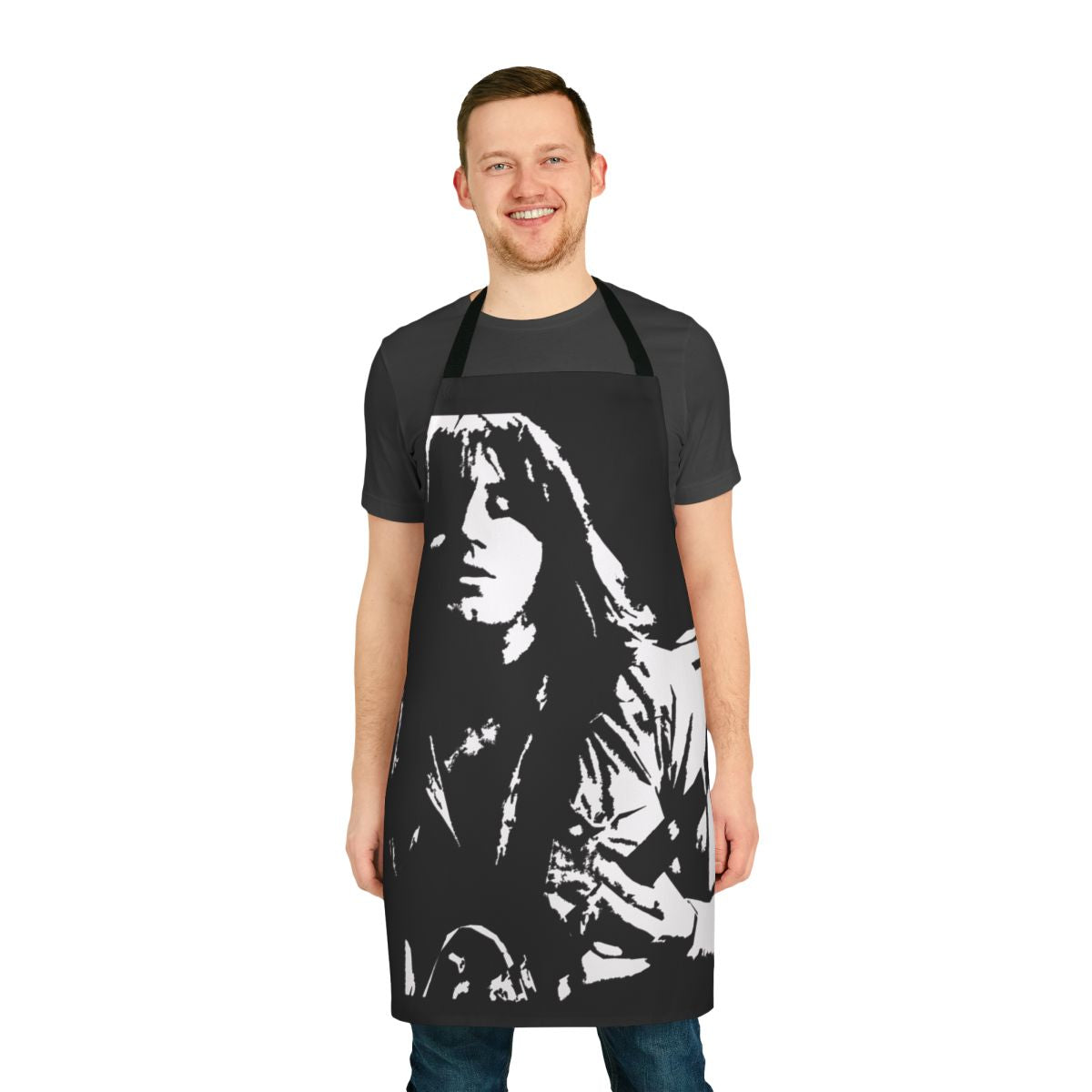Stylish apron featuring the legend of Terry Kath, the iconic guitarist and songwriter of the American rock band Chicago.