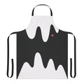 Tricolor black, red, and white apron with squid and contrast design inspired by the Splatoon video game series