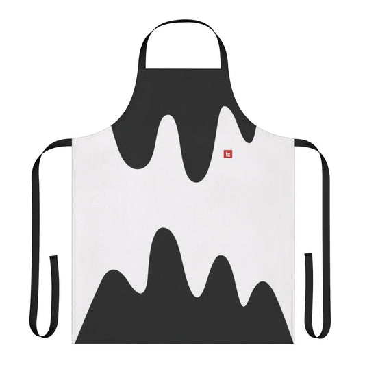 Kensa-inspired tricolor apron with black, red, and white design featuring Splatoon 2 elements
