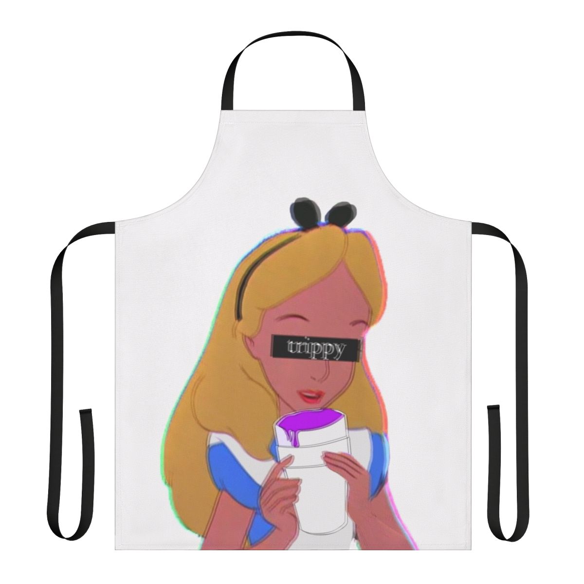 Trippy Alice-Inspired Apron featuring surreal, psychedelic designs