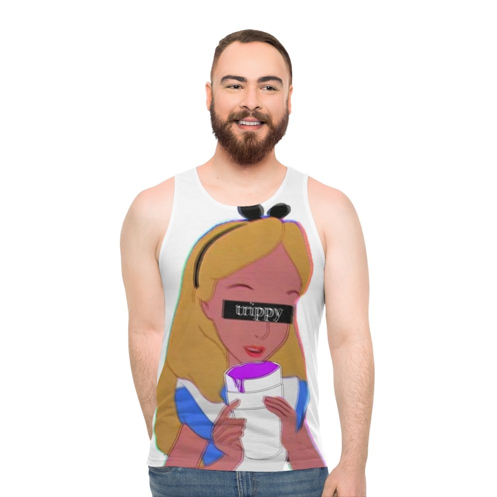 Trippy Alice in Wonderland inspired unisex tank top