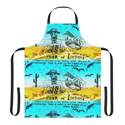 Psychedelic apron featuring imagery from the cult classic film "Fear and Loathing in Las Vegas"