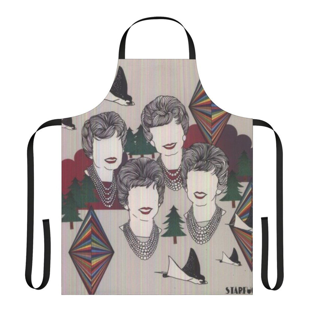 Trippy, colorful album cover design apron inspired by STRFKR's music