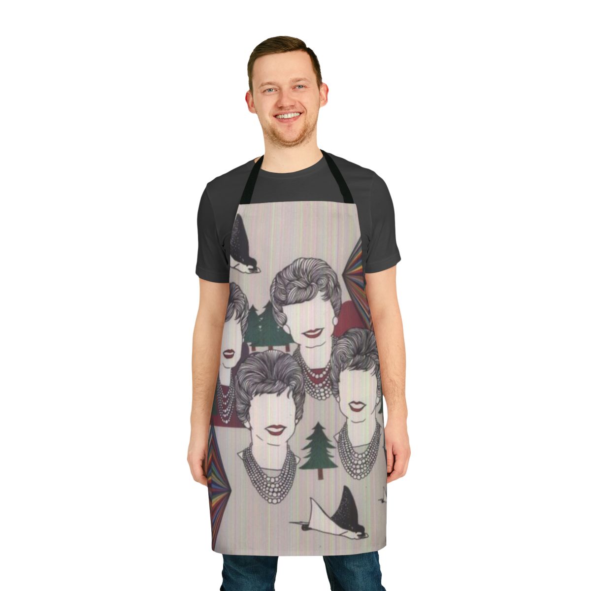 Trippy, colorful album cover design apron inspired by STRFKR's music