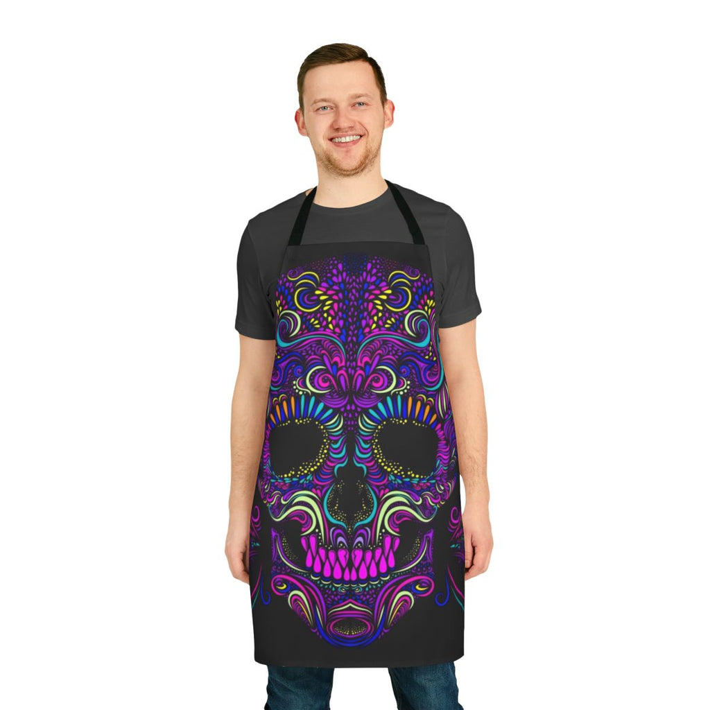 Trippy and psychedelic apron design inspired by the innovative electronic music of Aphex Twin