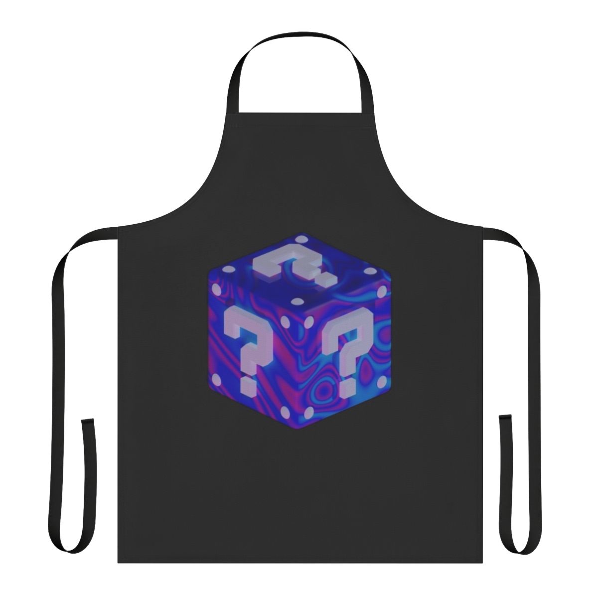 Colorful, abstract geometric print apron with a trippy, psychedelic design for music festivals and electronic music events.