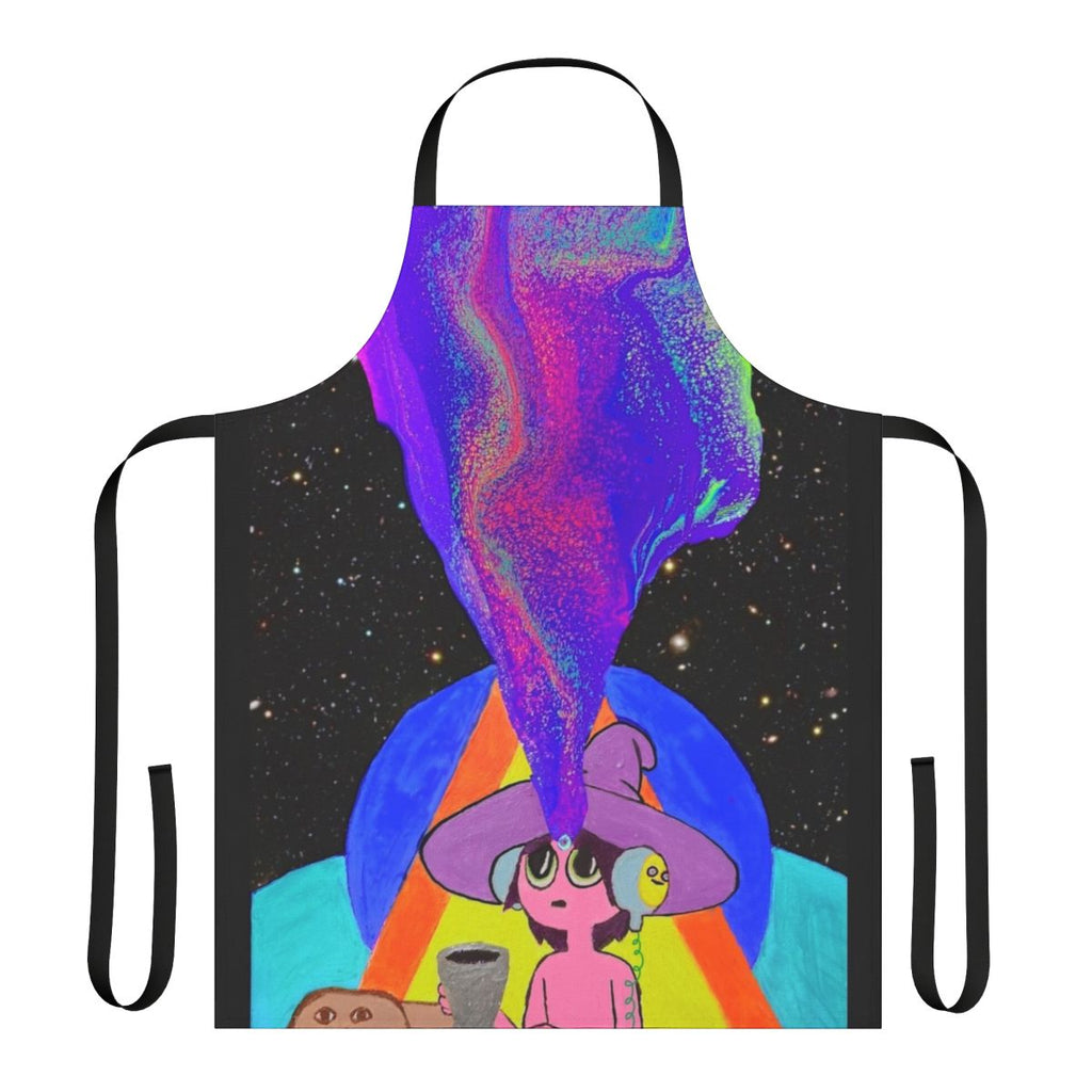 Trippy and psychedelic apron design inspired by the Midnight Gospel animated series